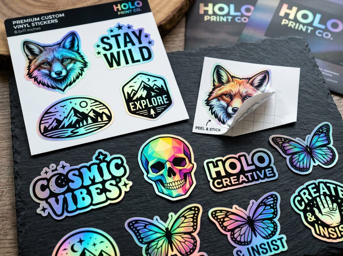 Die-Cut Holographic & Vinyl Stickers