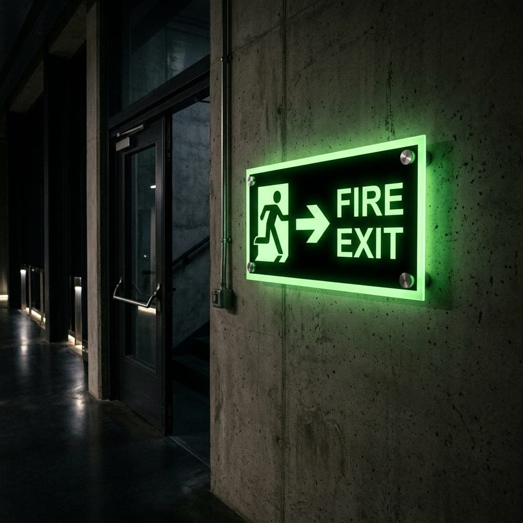 Photoluminescent Nightglow Radium Sunboard (Fire & Safety Signage)