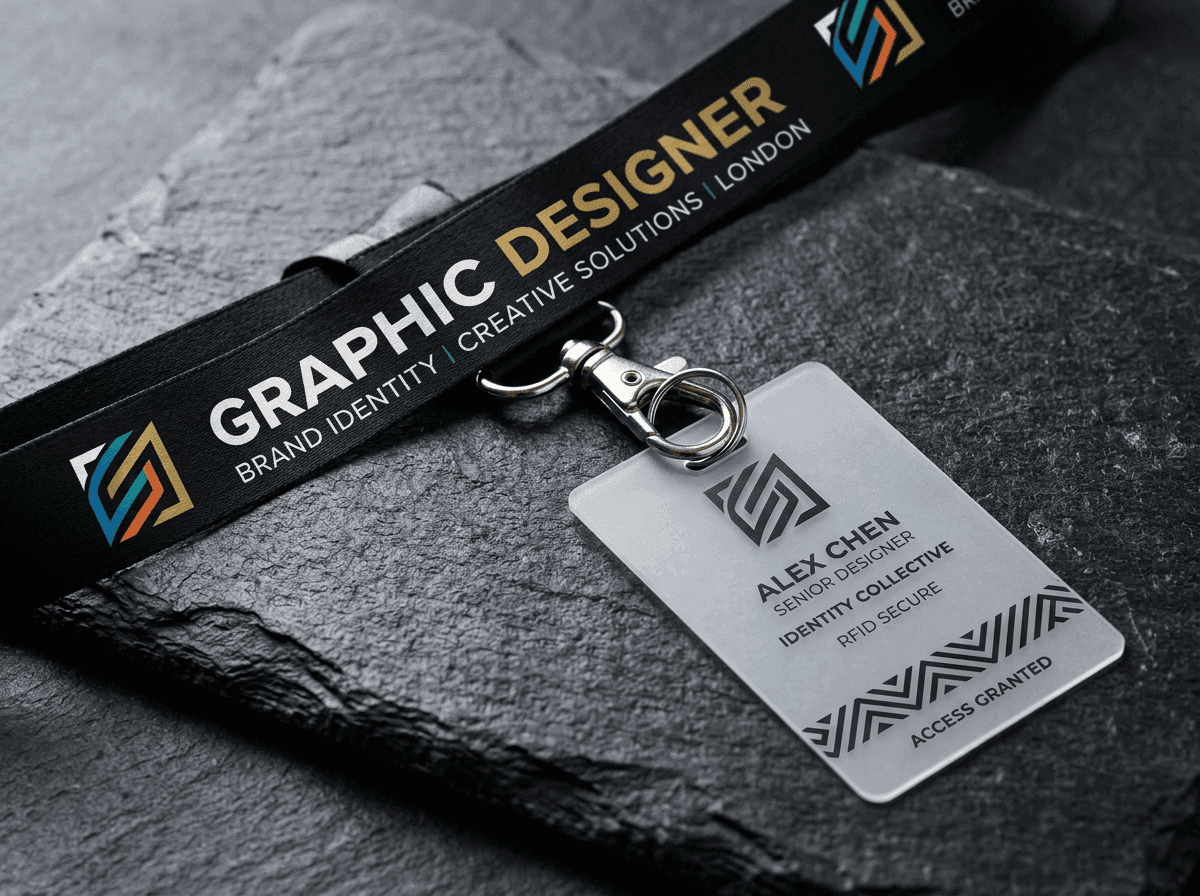 Corporate satin lanyards and RFID cards